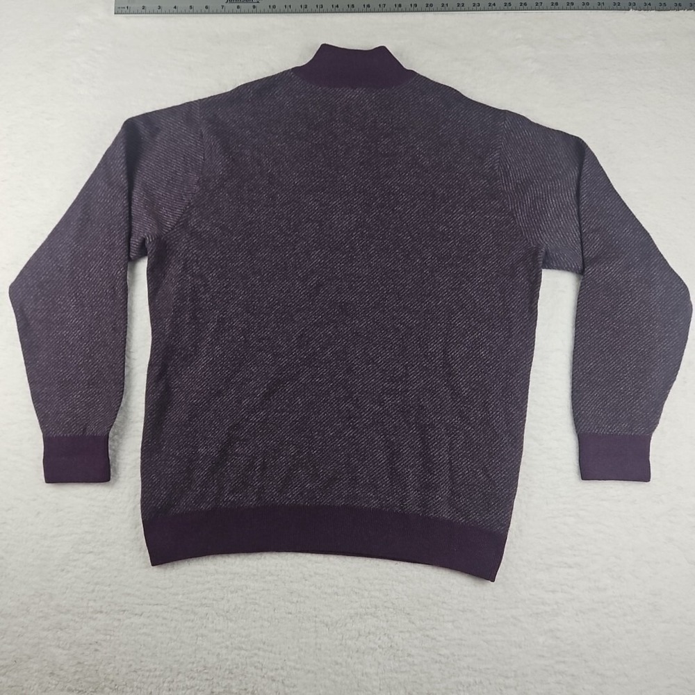 Alex Cannon Fine Lamb/Cashmere Wool Sweater Mens XL Lavender 1/4 Zip Luxury - Picture 7 of 8